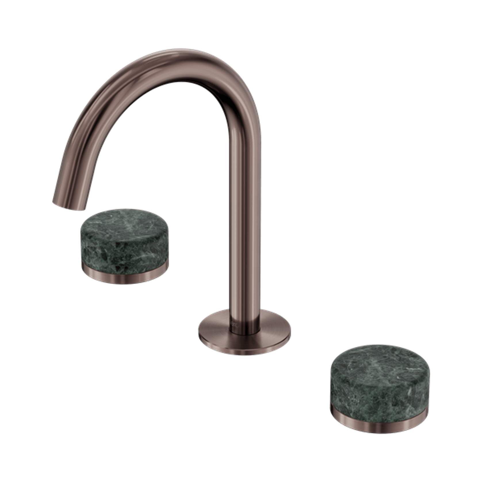 Serenity Basin Set Arc Spout With Verde Alpi Handle Brushed Bronze gallery detail image