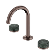 Serenity Basin Set Arc Spout With Verde Alpi Handle Brushed Bronze gallery detail image