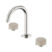 Serenity Basin Set Arc Spout With Rome Travertine Handle Brushed Nickel gallery detail image