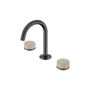 Serenity Basin Set Arc Spout With Rome Travertine Handle Gun Metal gallery detail image