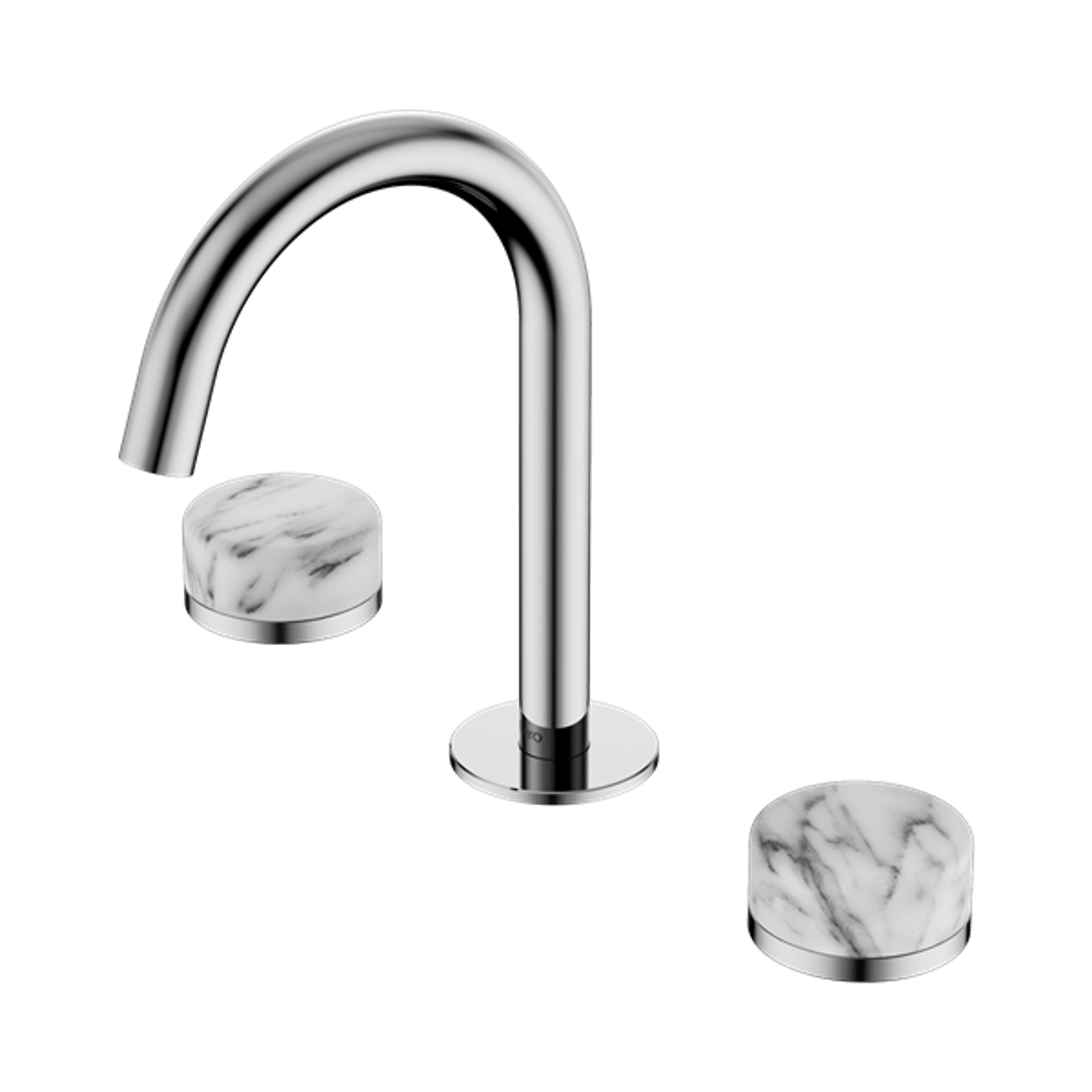 Serenity Basin Set Arc Spout With Arabescato Corchia Handle Chrome gallery detail image