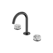 Serenity Basin Set Arc Spout With Arabescato Corchia Handle Gun Metal gallery detail image