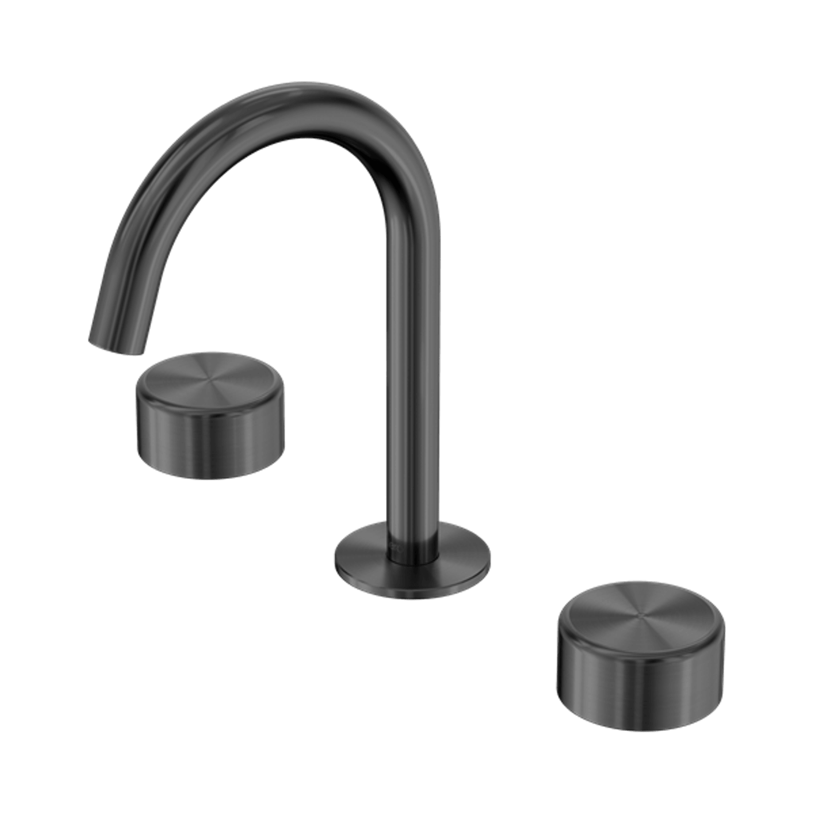 Serenity Basin Set Arc Spout With Metal Handle Gun Metal gallery detail image