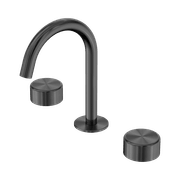Serenity Basin Set Arc Spout With Metal Handle Gun Metal gallery detail image