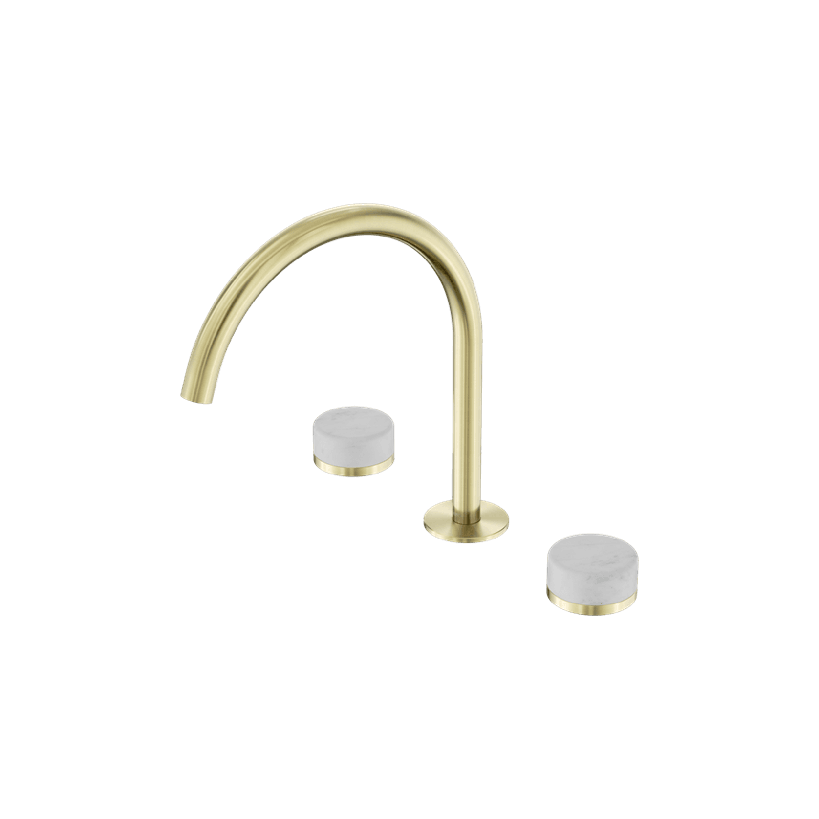 Serenity Bath/Kitchen Set Arc Spout With Carrara Handle Brushed Gold gallery detail image