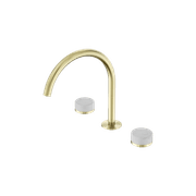 Serenity Bath/Kitchen Set Arc Spout With Carrara Handle Brushed Gold gallery detail image
