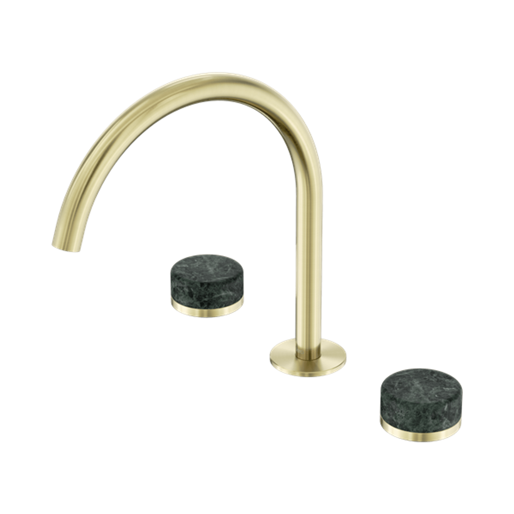 Serenity Bath/Kitchen Set Arc Spout With Verde Alpi Handle Brushed Gold gallery detail image