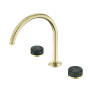 Serenity Bath/Kitchen Set Arc Spout With Verde Alpi Handle Brushed Gold gallery detail image