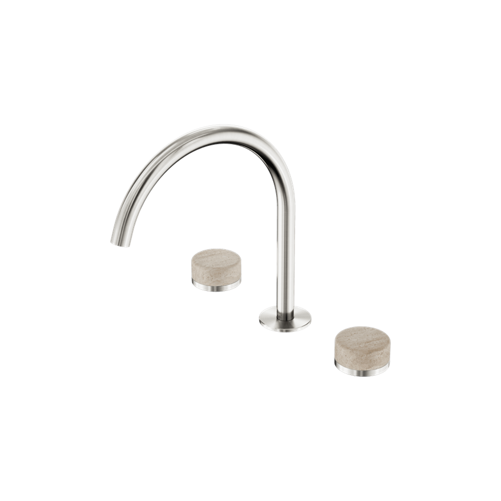 Serenity Bath/Kitchen Set Arc Spout With Rome Travertine Handle Brushed Nickel gallery detail image