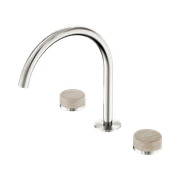Serenity Bath/Kitchen Set Arc Spout With Rome Travertine Handle Brushed Nickel gallery detail image