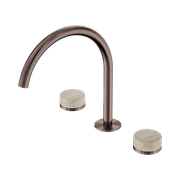 Serenity Bath/Kitchen Set Arc Spout With Rome Travertine Handle Brushed Bronze gallery detail image