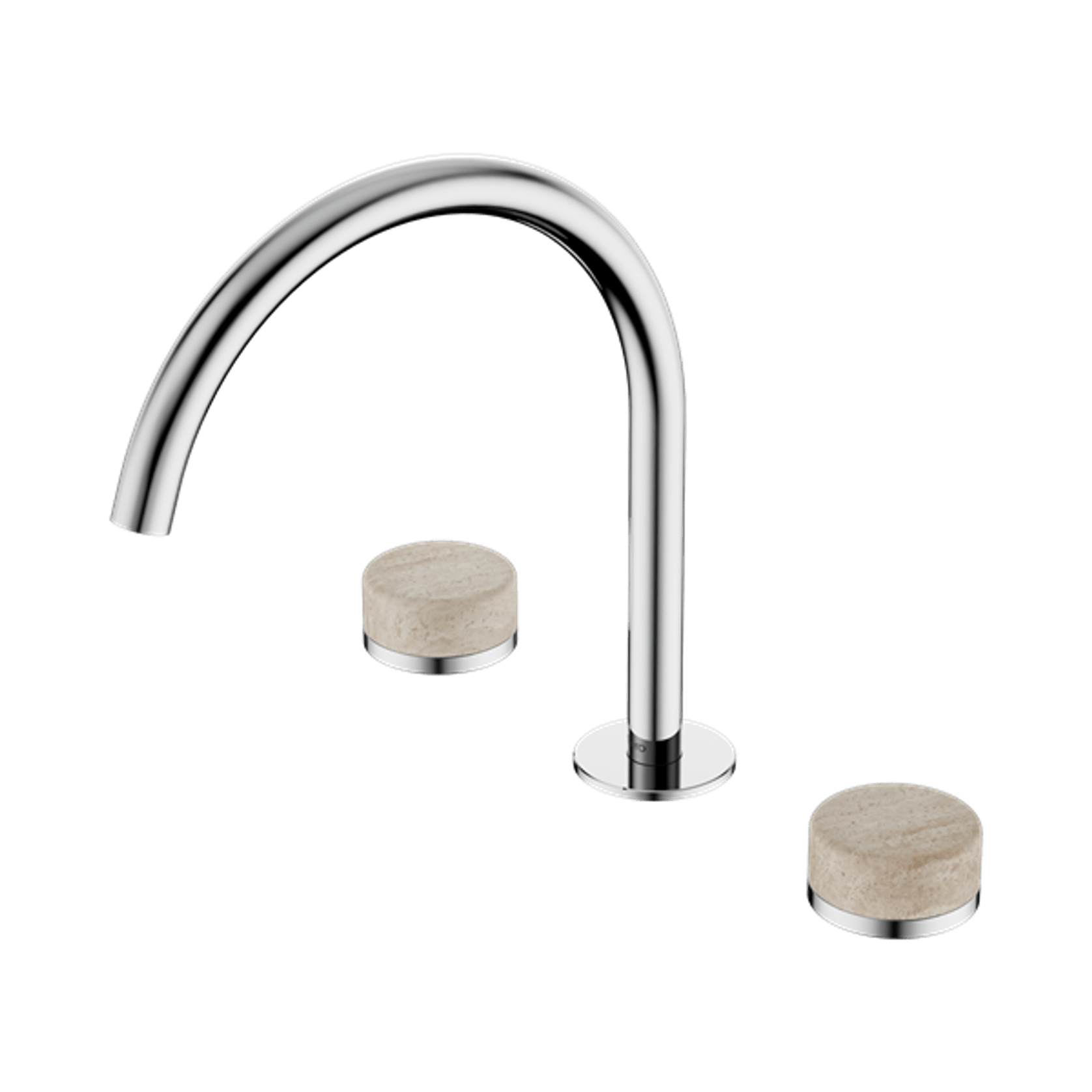 Serenity Bath/Kitchen Set Arc Spout With Rome Travertine Handle Chrome gallery detail image