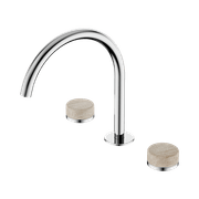 Serenity Bath/Kitchen Set Arc Spout With Rome Travertine Handle Chrome gallery detail image