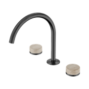 Serenity Bath/Kitchen Set Arc Spout With Rome Travertine Handle Gun Metal gallery detail image
