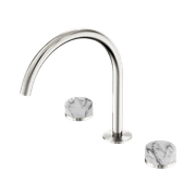 Serenity Bath/Kitchen Set Arc Spout With Arabescato Corchia Handle Brushed Nickel gallery detail image