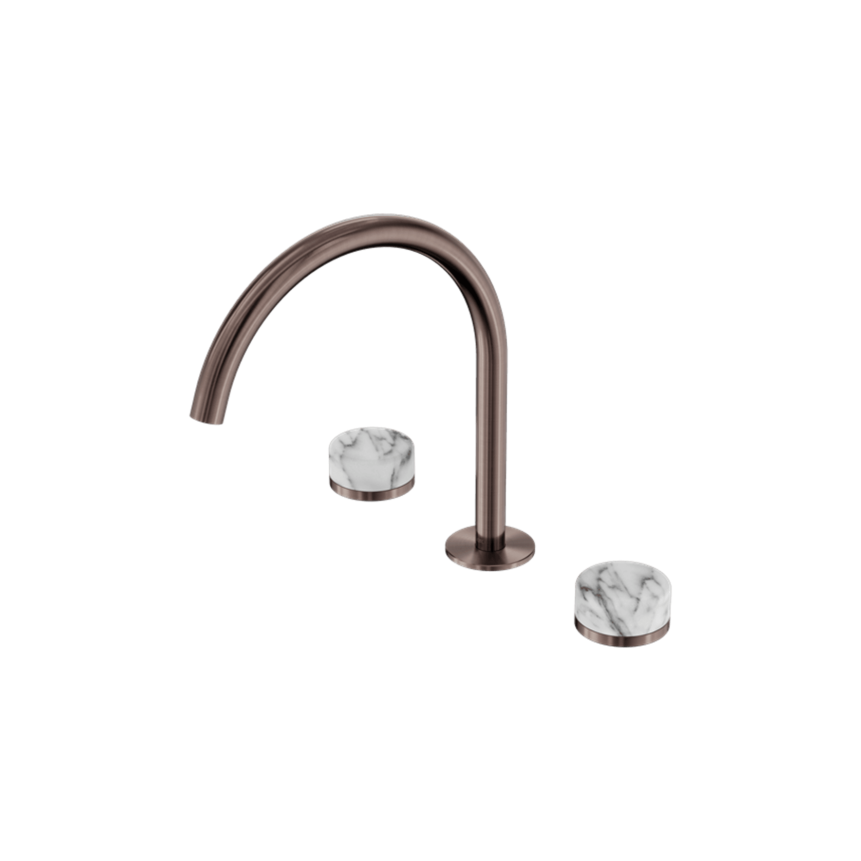 Serenity Bath/Kitchen Set Arc Spout With Arabescato Corchia Handle Brushed Bronze gallery detail image