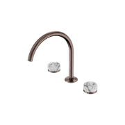 Serenity Bath/Kitchen Set Arc Spout With Arabescato Corchia Handle Brushed Bronze gallery detail image