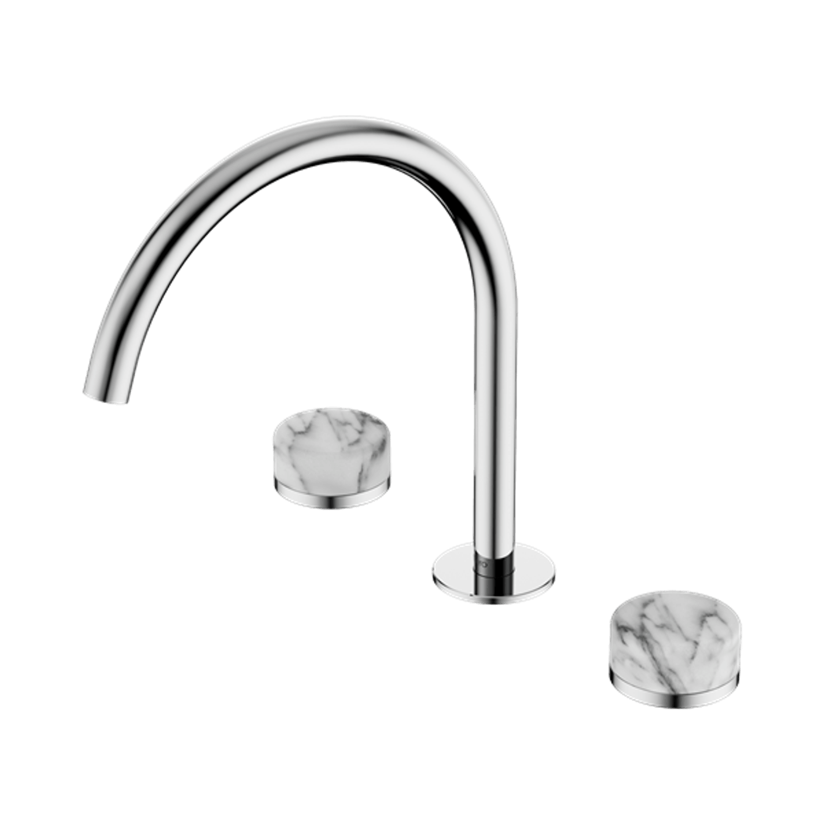 Serenity Bath/Kitchen Set Arc Spout With Arabescato Corchia Handle Chrome gallery detail image
