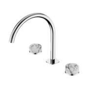 Serenity Bath/Kitchen Set Arc Spout With Arabescato Corchia Handle Chrome gallery detail image