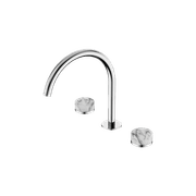 Serenity Bath/Kitchen Set Arc Spout With Arabescato Corchia Handle Chrome gallery detail image