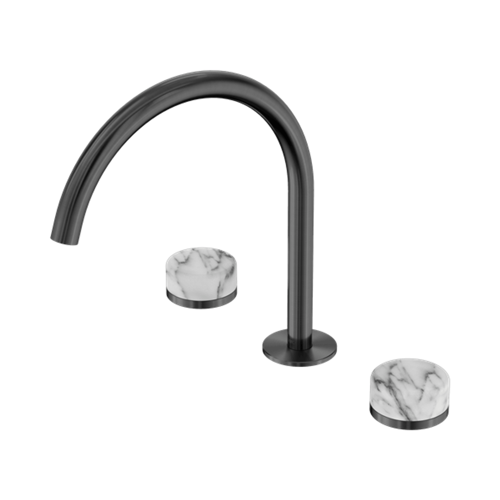 Serenity Bath/Kitchen Set Arc Spout With Arabescato Corchia Handle Gun Metal gallery detail image