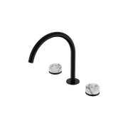 Serenity Bath/Kitchen Set Arc Spout With Arabescato Corchia Handle Matte Black gallery detail image