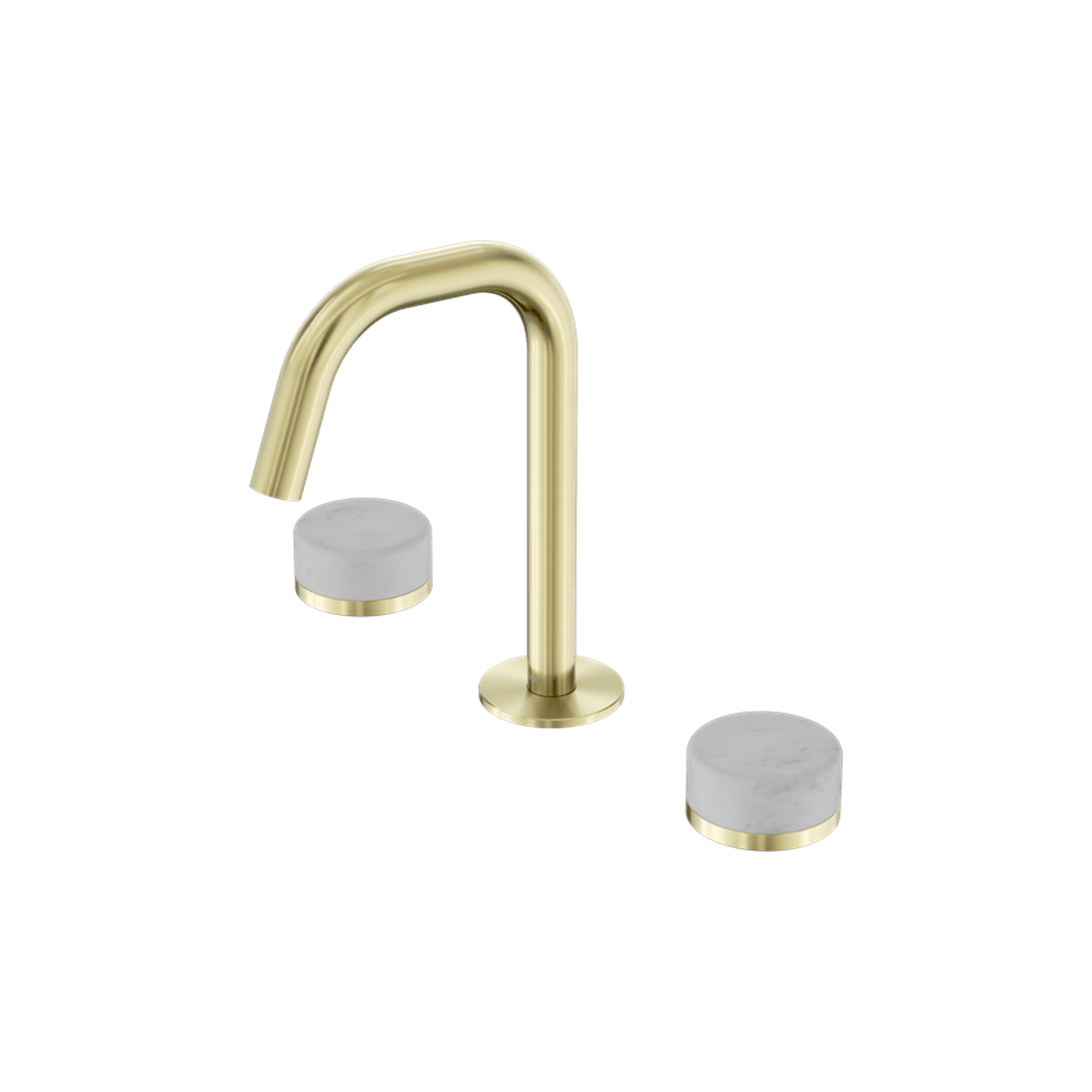 Serenity Basin Set Edge Spout With Carrara Handle Brushed Gold gallery detail image