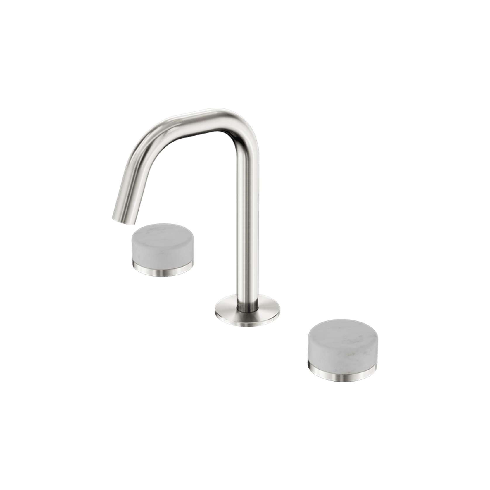 Serenity Basin Set Edge Spout With Carrara Handle Brushed Nickel gallery detail image