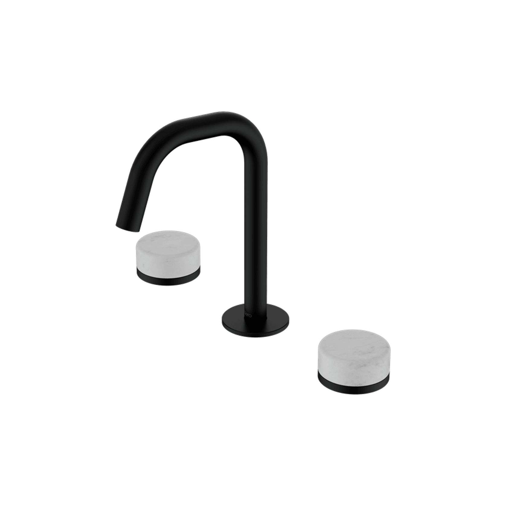 Serenity Basin Set Edge Spout With Carrara Handle Matte Black gallery detail image