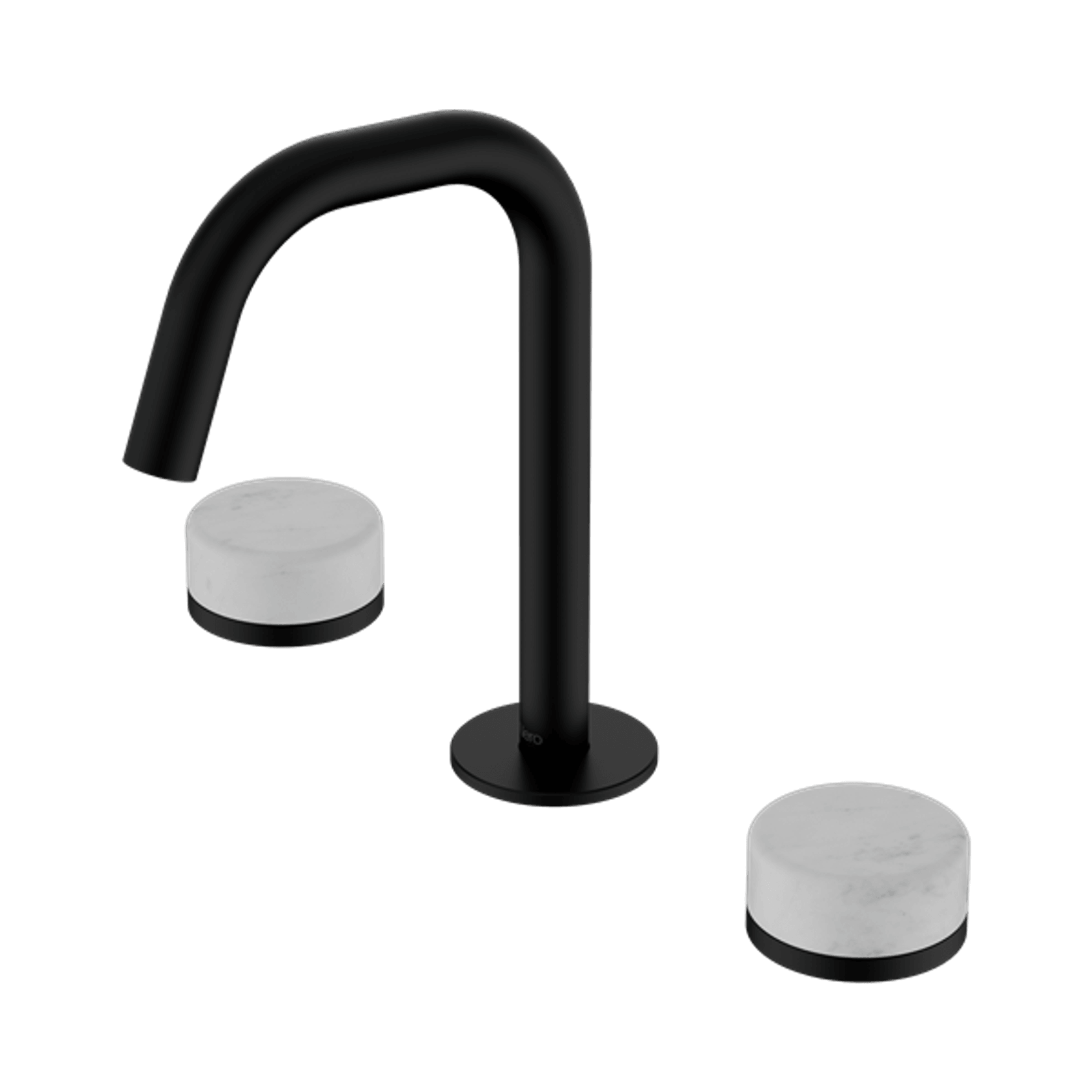 Serenity Basin Set Edge Spout With Carrara Handle Matte Black gallery detail image