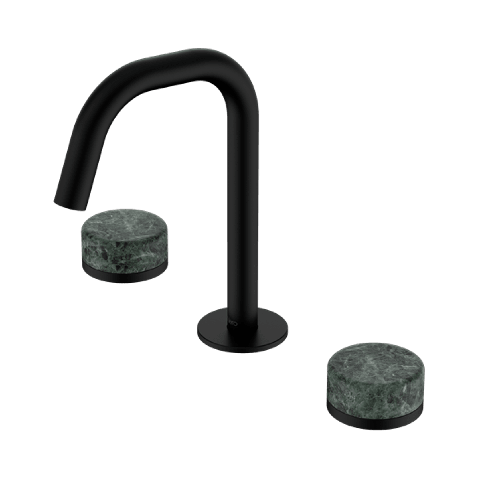 Serenity Basin Set Edge Spout With Verde Alpi Handle Matte Black gallery detail image