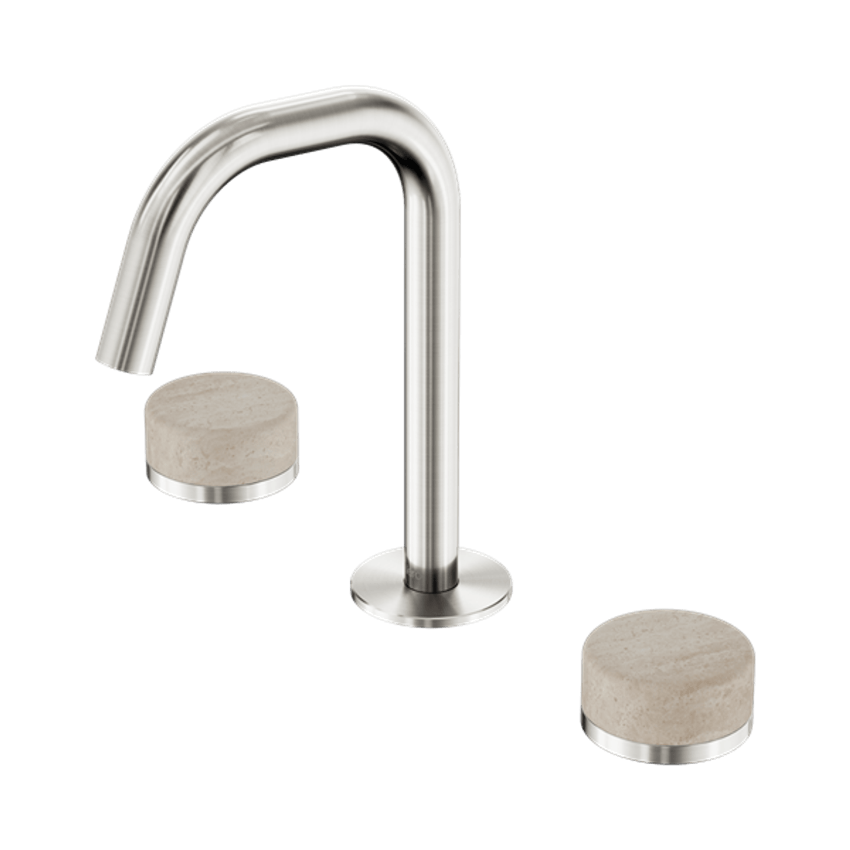 Serenity Basin Set Edge Spout With Rome Travertine Handle Brushed Nickel gallery detail image
