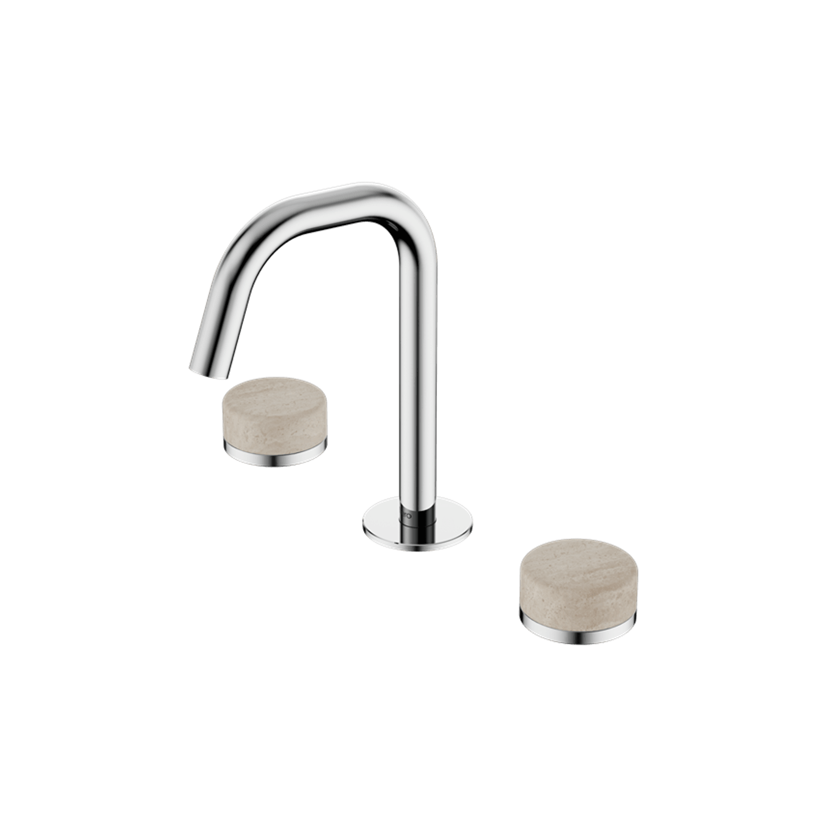 Serenity Basin Set Edge Spout With Rome Travertine Handle Chrome gallery detail image