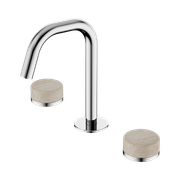 Serenity Basin Set Edge Spout With Rome Travertine Handle Chrome gallery detail image