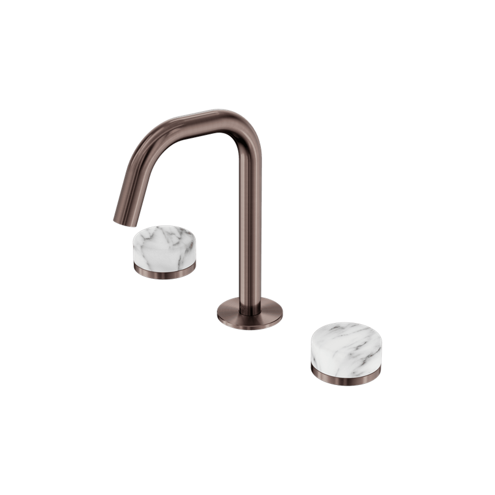 Serenity Basin Set Edge Spout With Arabescato Corchia Handle Brushed Bronze gallery detail image