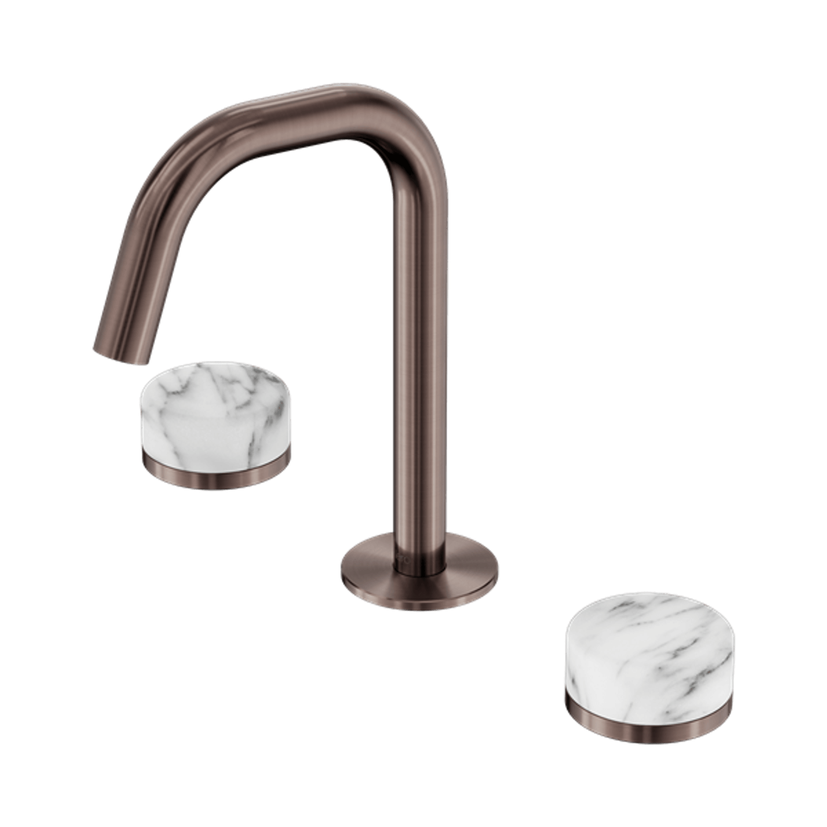 Serenity Basin Set Edge Spout With Arabescato Corchia Handle Brushed Bronze gallery detail image