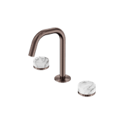 Serenity Basin Set Edge Spout With Arabescato Corchia Handle Brushed Bronze gallery detail image