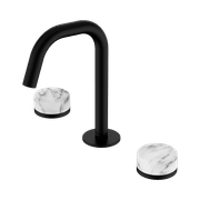 Serenity Basin Set Edge Spout With Arabescato Corchia Handle Matte Black gallery detail image