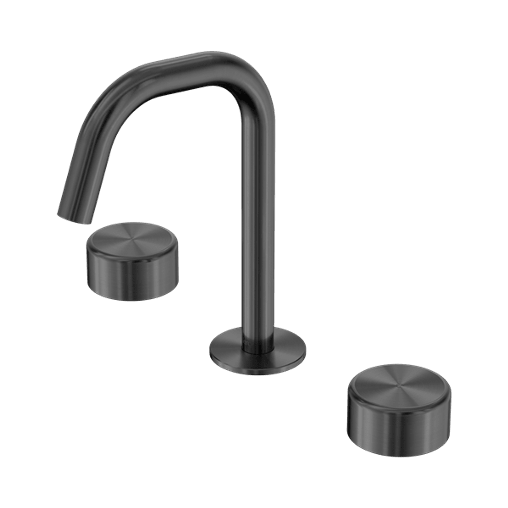 Serenity Basin Set Edge Spout With Metal Handle Gun Metal gallery detail image