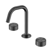 Serenity Basin Set Edge Spout With Metal Handle Gun Metal gallery detail image