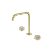 Serenity Bath/Kitchen Set Edge Spout With Rome Travertine Handle Brushed Gold gallery detail image