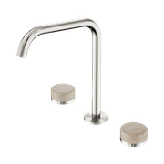 Serenity Bath/Kitchen Set Edge Spout With Rome Travertine Handle Brushed Nickel gallery detail image