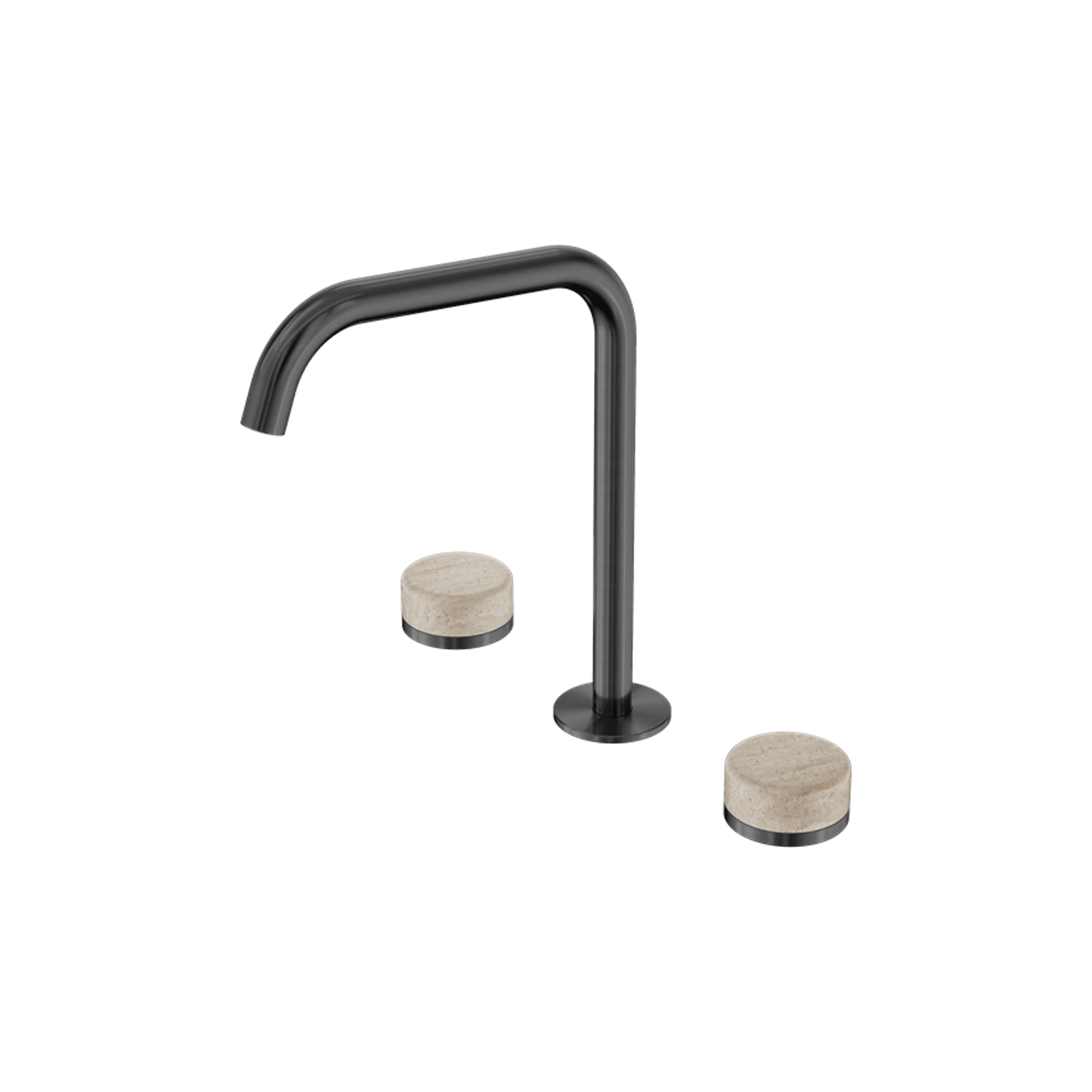 Serenity Bath/Kitchen Set Edge Spout With Rome Travertine Handle Gun Metal gallery detail image