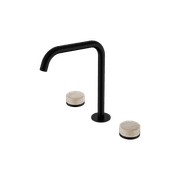 Serenity Bath/Kitchen Set Edge Spout With Rome Travertine Handle Matte Black gallery detail image