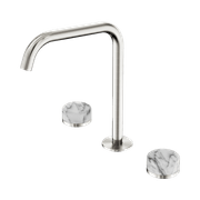 Serenity Bath/Kitchen Set Edge Spout With Arabescato Corchia Handle Brushed Nickel gallery detail image