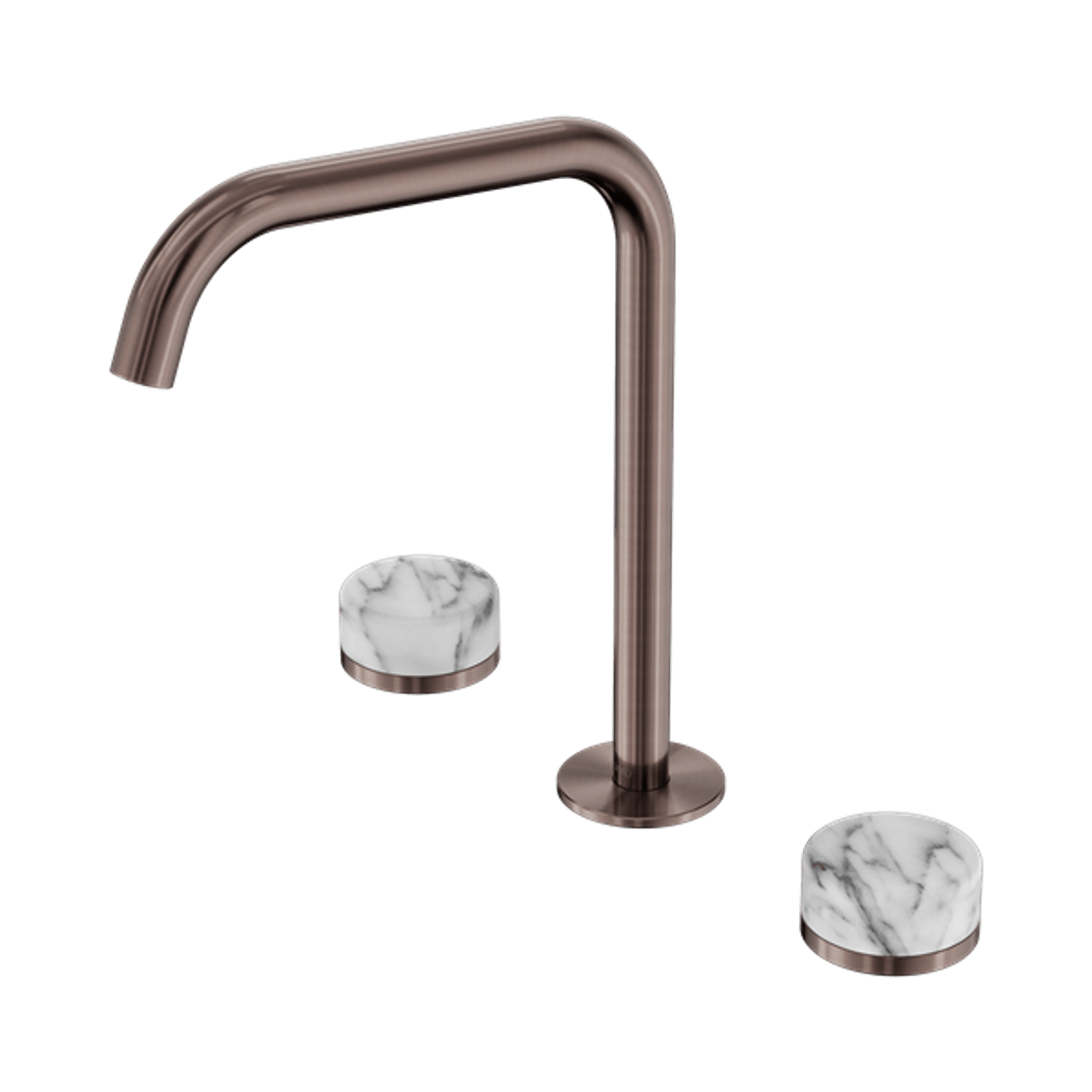 Serenity Bath/Kitchen Set Edge Spout With Arabescato Corchia Handle Brushed Bronze gallery detail image