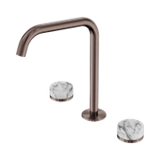 Serenity Bath/Kitchen Set Edge Spout With Arabescato Corchia Handle Brushed Bronze gallery detail image