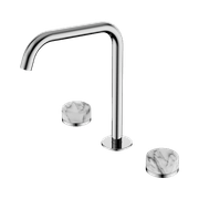 Serenity Bath/Kitchen Set Edge Spout With Arabescato Corchia Handle Chrome gallery detail image