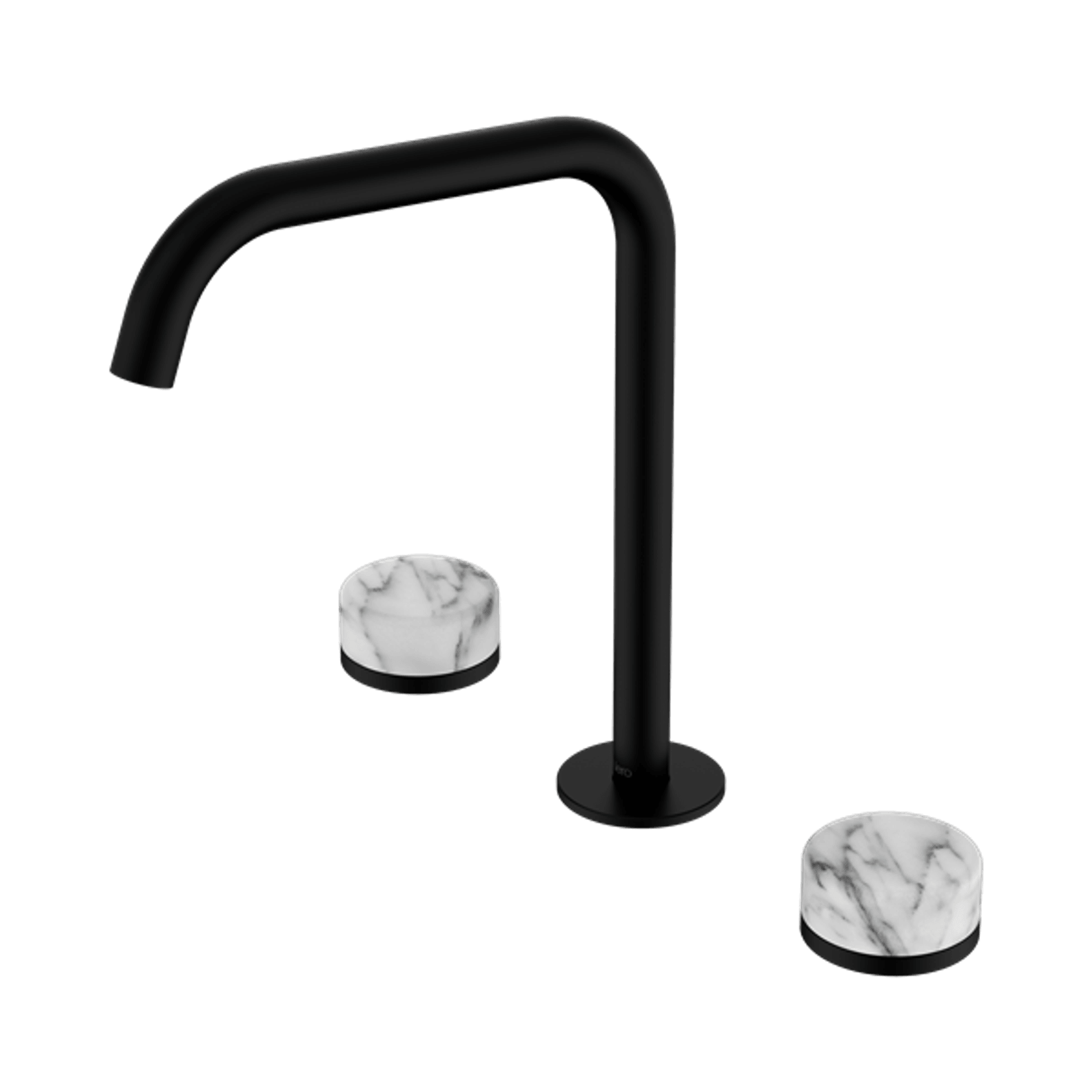 Serenity Bath/Kitchen Set Edge Spout With Arabescato Corchia Handle Matte Black gallery detail image