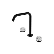 Serenity Bath/Kitchen Set Edge Spout With Arabescato Corchia Handle Matte Black gallery detail image